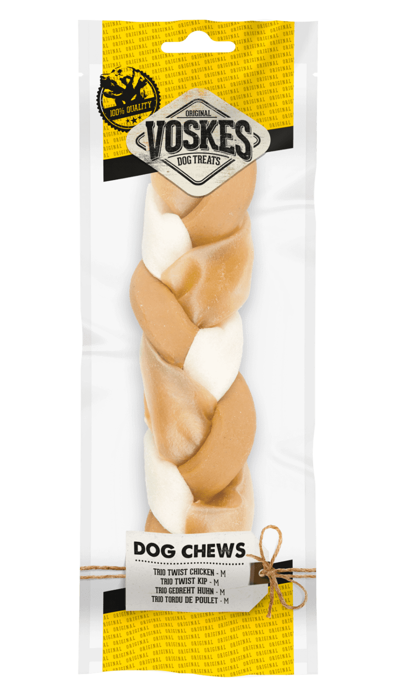 Voskes Dog Chews Trio Twist Chicken M