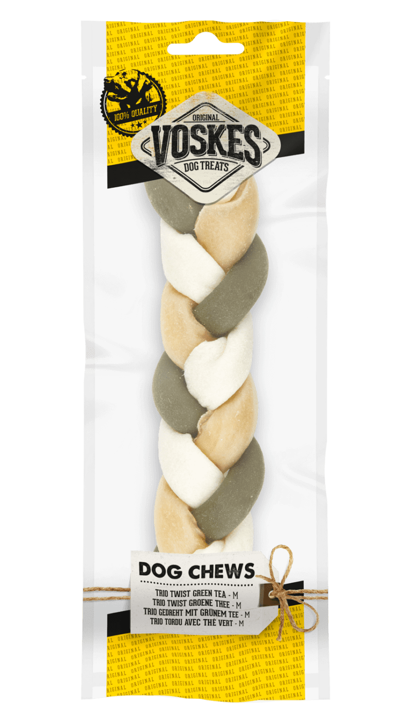 Voskes Dog Chews Trio Twist Green Te M